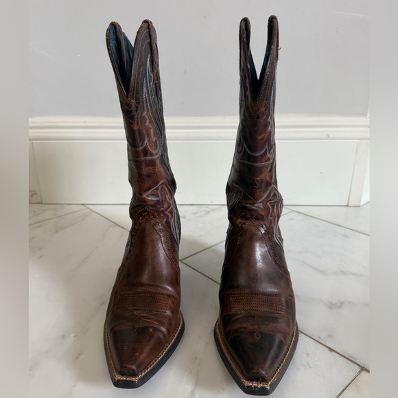 Ariat Heritage Western X Toe Country Western Leather Cowboy Boots Women’s 7B - Picture 4 of 13